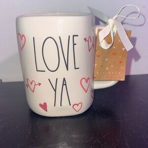 Rae Dunn Love Ya Mug - Cream with Pink and Red Hearts